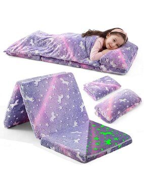 Cozy Kids Nap Mat with Pillow & Blanket - Perfect for Sleepovers & Travel